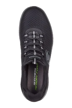 Calçado Skechers Summits Para Homem Em Couro Preto