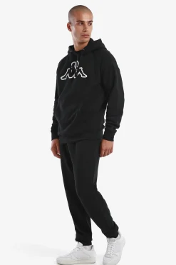 Camisola De Ginástica Com Capuz E Bolso Canguru Kappa Zaiver. Black 303wep0