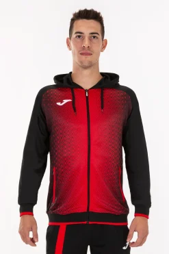 Casaco Com Capuz Joma Supernova Preto Vermelho