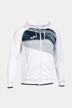 Casaco Com Capuz Joma Supernova II Branco Azul Marinho