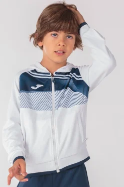 Casaco Com Capuz Joma Supernova II Branco Azul Marinho