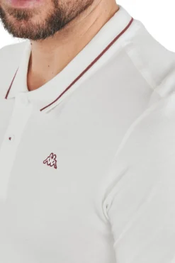 Kappa Polo Hombre Ezio Blanco/rojo. 351683w