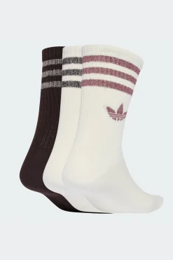 Meias De Cano Médio Com Glitter 3 Riscas 3 Pares adidas