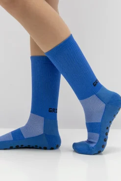 Pack 2 Pares Meias Futebol Grip Pro Antiderrapantes Azul