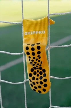 Pack 2 Pares Meias Futebol Grip Pro Antiderrapantes Amarelo