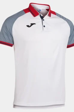 Pólo M/c Joma Essential II Branco Azul Marinho