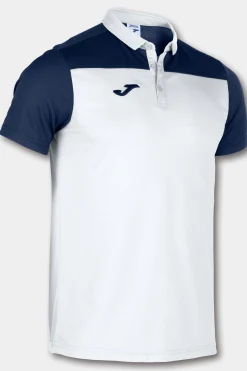 Pólo M/c Joma Hobby II Branco Azul Marinho