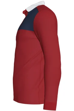 Polo De Manga Comprida Joma Winner II Vermelho Azul Marinho